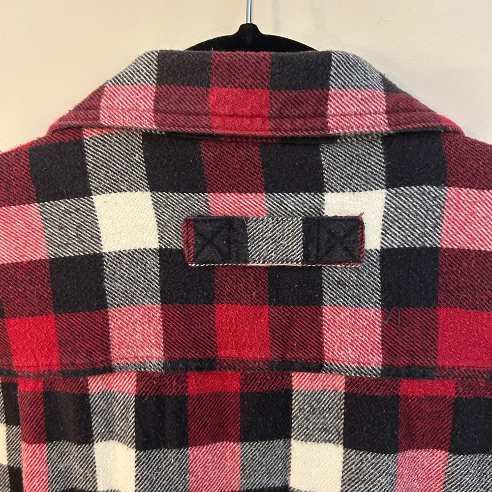Woolrich Mens Flannel Shacket Elbow Patch Hiking Camping Outdoor Plaid Sz M - Picture 2 of 5